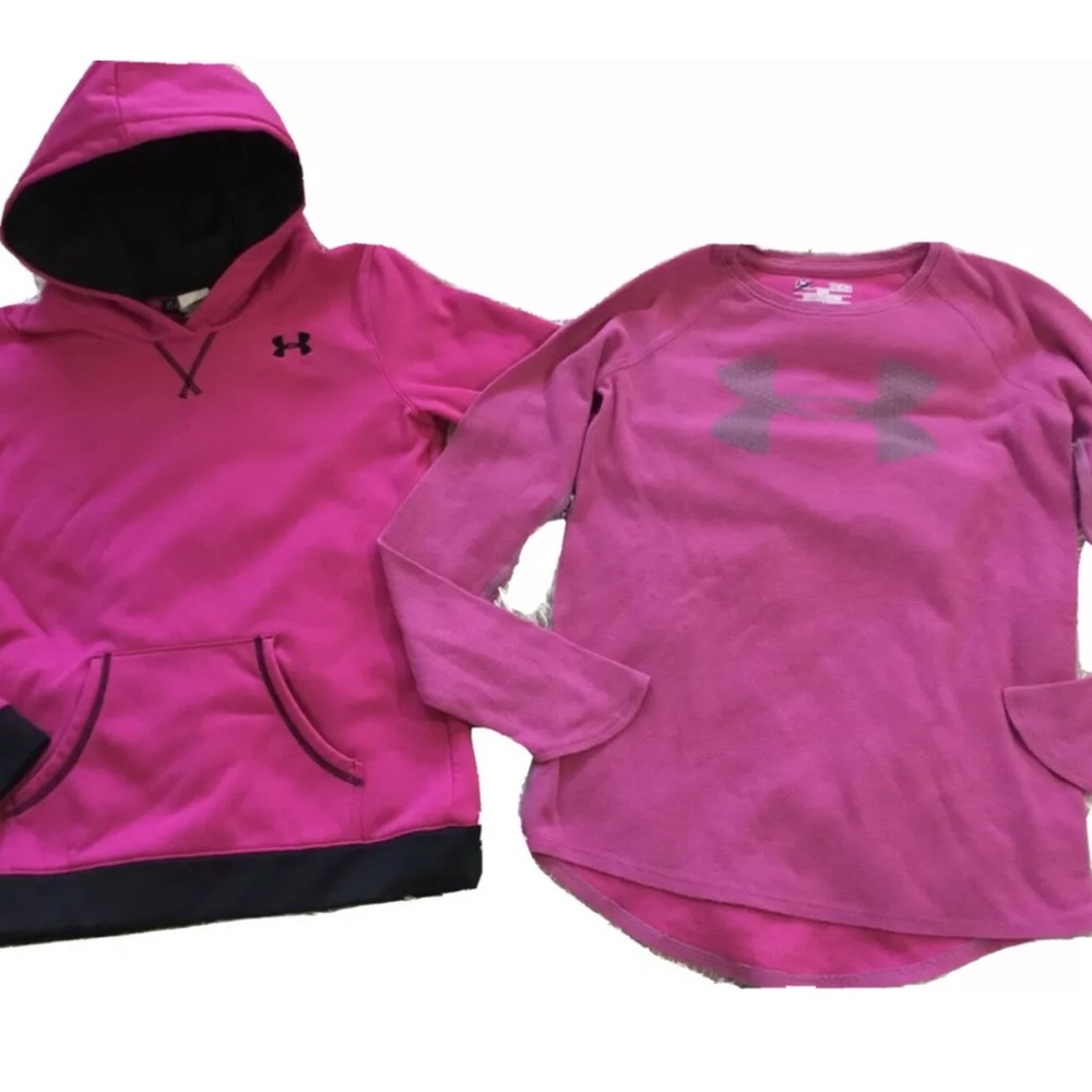 UNDER ARMOUR Girls YL HOODIE THERMAL SHIRT BUNDLE
